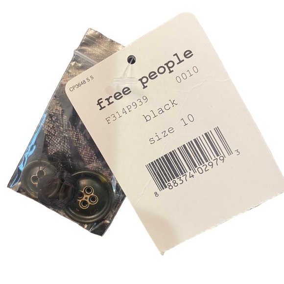 NWT Free People Black Plaid Pants - Picture 6 of 6